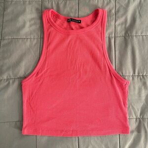 ZARA Pink High Neck Cropped Tank Size L